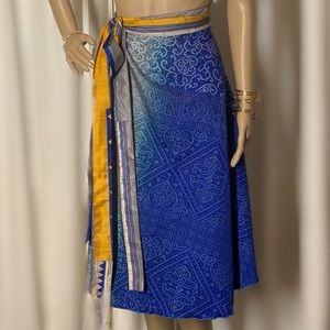 Double Layer Reversible Silk Wrap Skirt/Dress